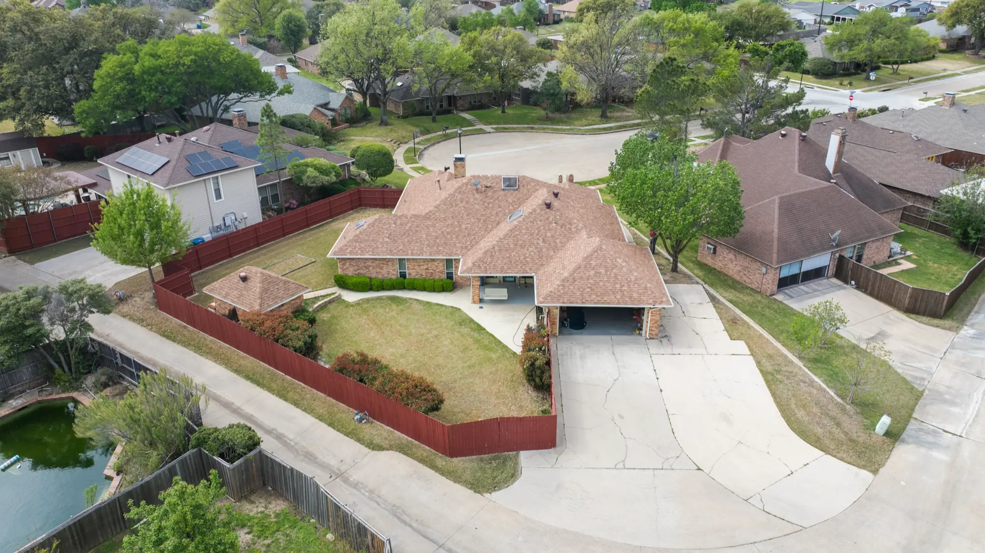 Aerial neighborhood view